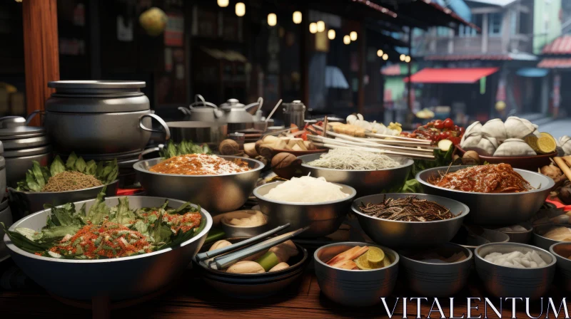 Chinese Street Food Extravaganza: A Culinary Journey AI Image