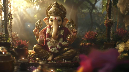 Ganesha Deity in Forest