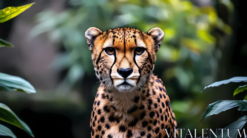 Cheetah Amidst Enchanting Leaves AI Image