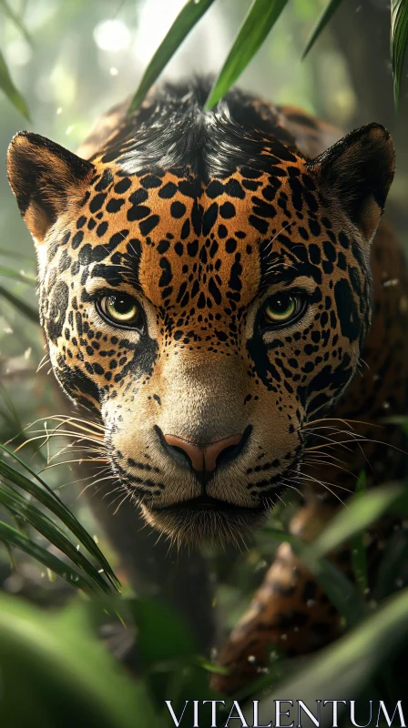 AI ART Wild Jaguar Stealth in Nature