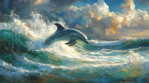 Graceful Dolphin Ocean Scene