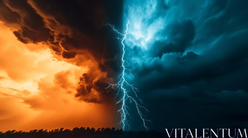 Electricity in Motion: A Stunning Lightning Bolt Photo AI Image