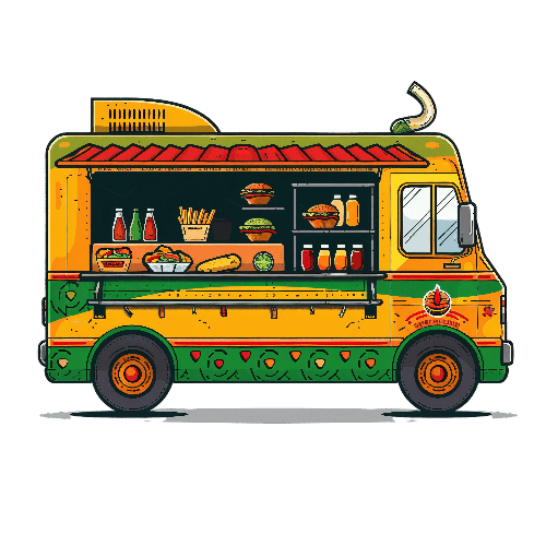 Exploring Street Food Culture with a Colorful Taco Food Truck POD Design