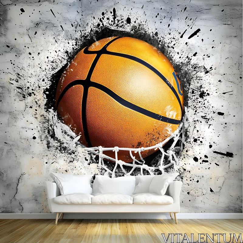 Grunge Basketball AI Image