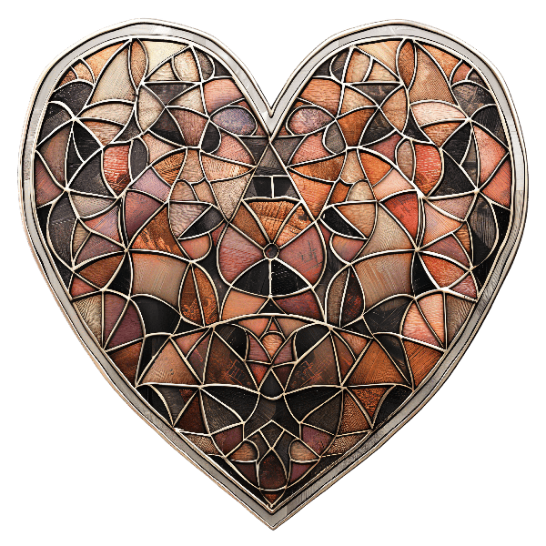 POD Design Geometric Heart Stained Glass Design