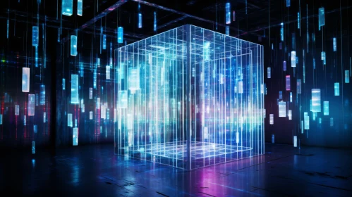 Futuristic Cube of Electronic Lights | Colorful Graphical Theme