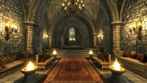 Medieval Throne Room Digital Rendering