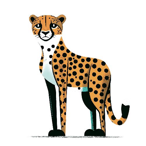 Stylized Cheetah T-Shirt Design for Wildlife Enthusiasts