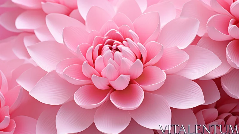 Thai Art-Influenced Sculpted Pink Flowers Wallpaper AI Image