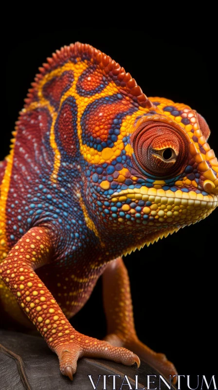 Tropical Chameleon: A Study in Symmetry and Color AI Image