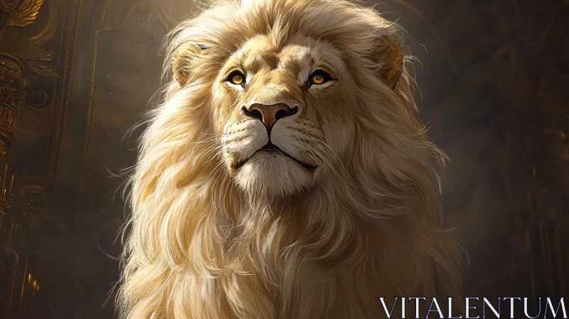 Regal Lion with Golden Mane AI Image