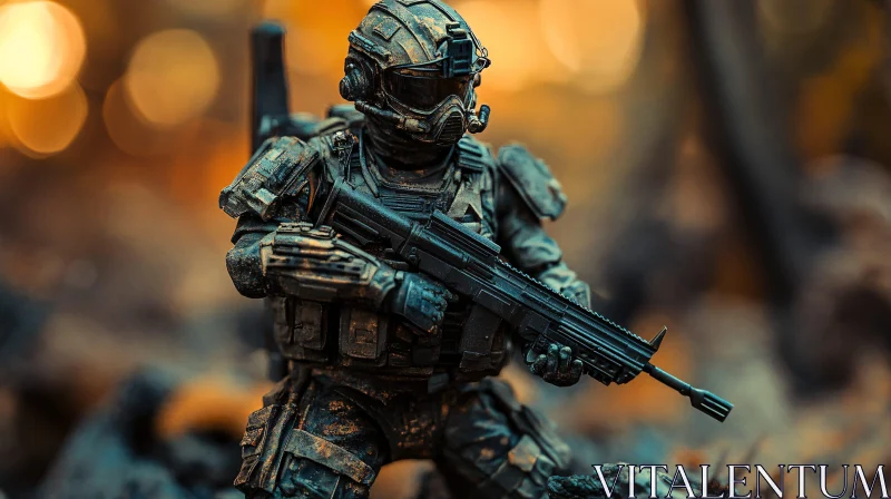 AI ART Soldier Action Figure with rifle