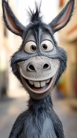 Smiling Cartoon Donkey