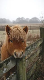 Charming Pony by the Fence