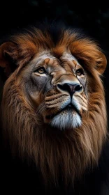 Regal Lion with Stunning Mane