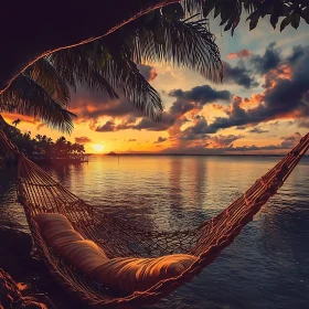 Seaside Relaxation Hammock at Sunset
