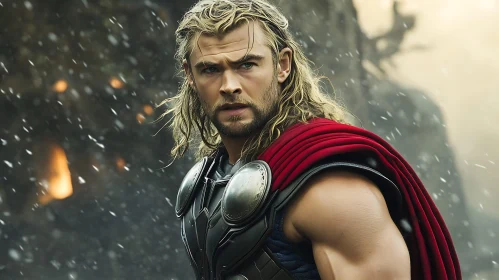 Blond Hero in Battle Stance