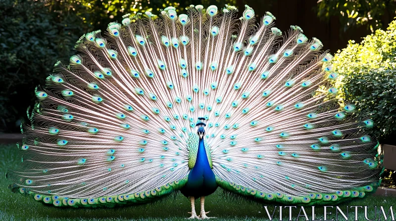 Majestic Peacock Unveiling its Plumage AI Image