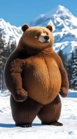 Winter Bear in the Mountains