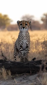 Cheetah Posing in African Plains