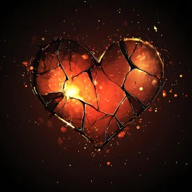 Shattered Heart: Glowing Embers of Lost Love