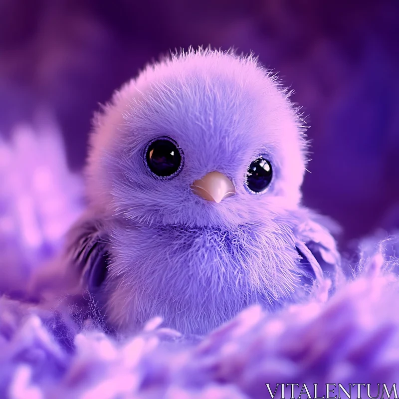 Dreamy Purple Bird Portrait AI Image