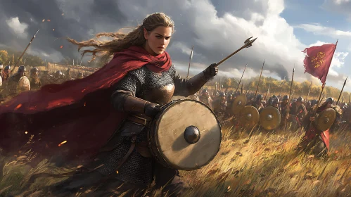 Female Warrior in Battle