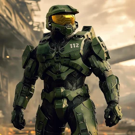 Armored Cyborg Warrior Ready for Battle