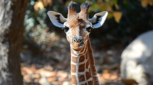 Giraffe Close-Up in Nature