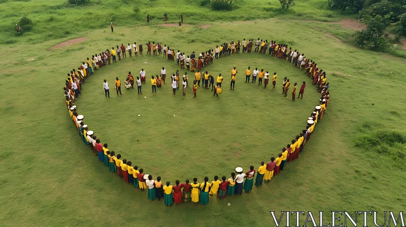 Human Heart: Community Love and Togetherness AI Image