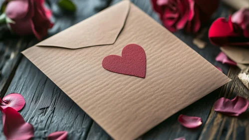 Sealed with Love: Envelope and Rose Petals