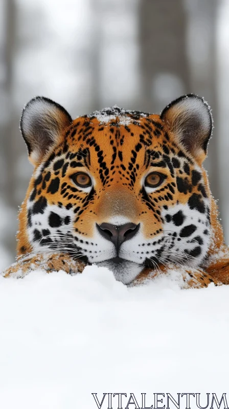 Snow-Covered Tiger in Winter AI Image