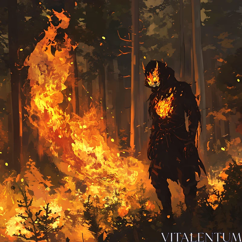 Blazing Forest Enigma AI Image