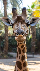 Giraffe Among Palms