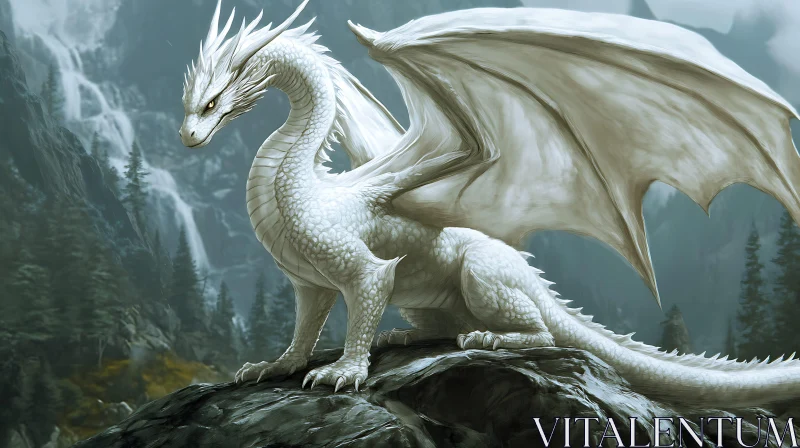 AI ART Fantasy Dragon Art: White Dragon Portrait