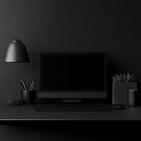 Sleek Black Office Setup