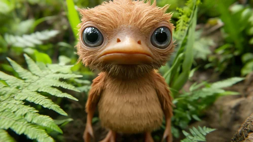 Whimsical Bird with Enigmatic Gaze