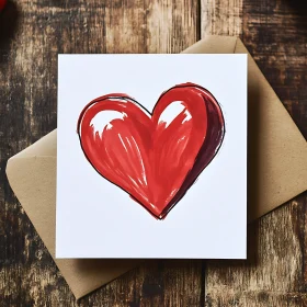 Painted Heart Card for Valentine's Day