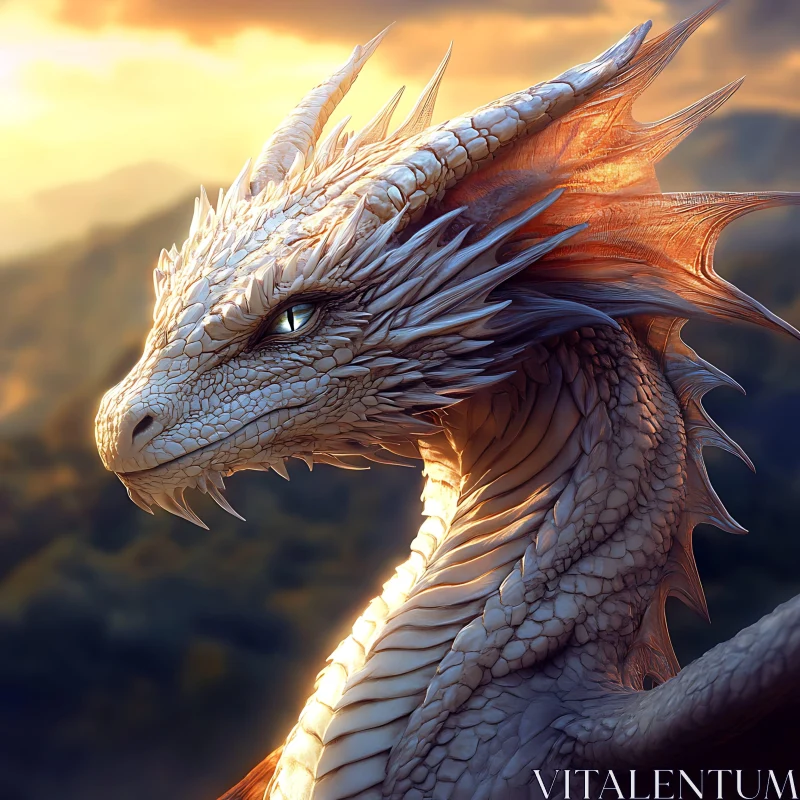 AI ART Fantasy Dragon Close-Up