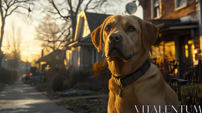 Golden Hour with a Labrador AI Image