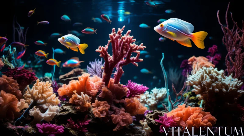 Captivating Underwater Aquarium Scene with Colorful Corals and Fish AI Image