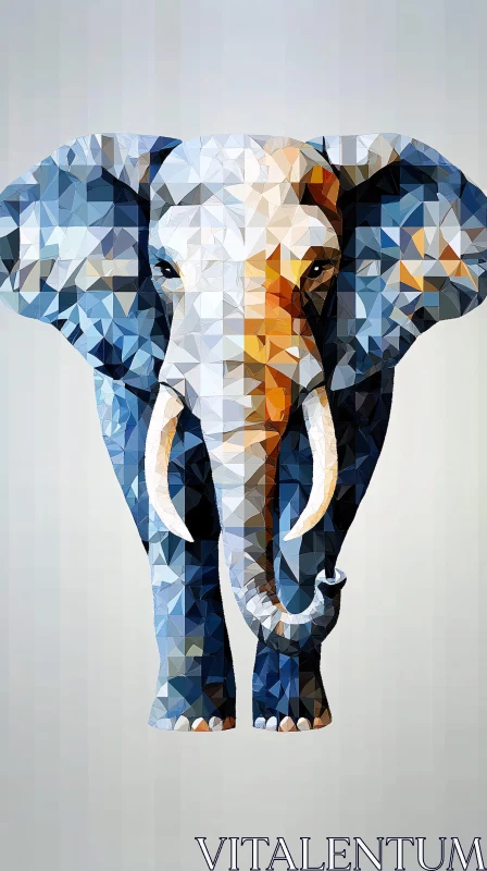 Colorful Polygonal Elephant AI Image