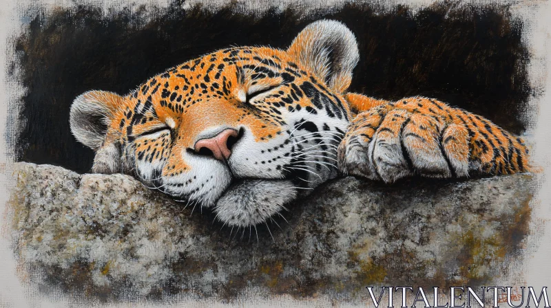 AI ART Leopard Resting Elegantly