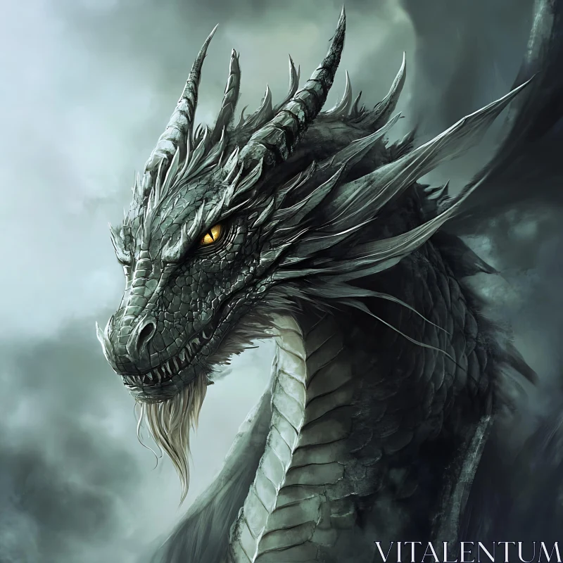 AI ART Dragon Head Study: Mythical Beast