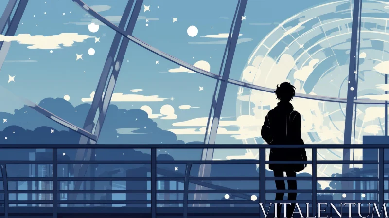 AI ART Futuristic Anime Art: A Tranquil Window into a Mesmerizing Cityscape