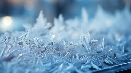 Icy Winter Scene in Light Blue and Silver