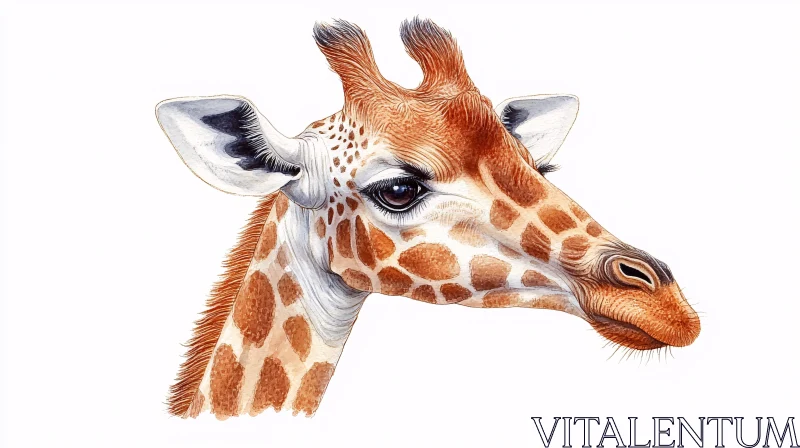 Giraffe Art Portrait AI Image