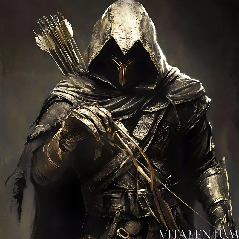 AI ART Hooded Archer: A Warrior's Vigil