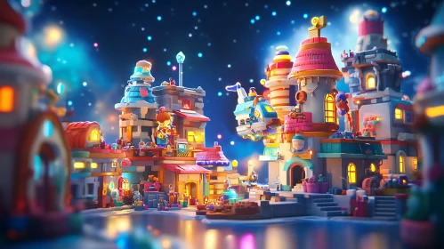 Fantasy Cityscape at Night