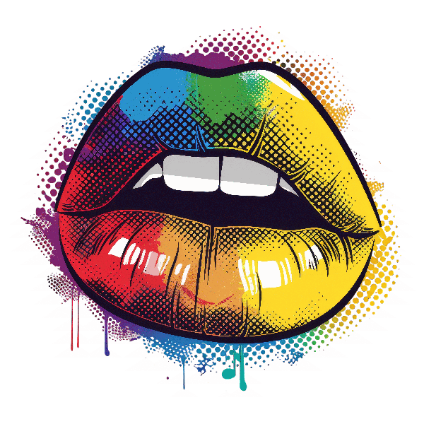 Colorful Pop Art Lips Apparel POD Design